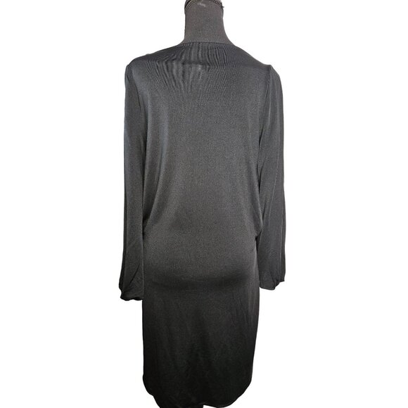 Ralph Lauren Black Label Silk Blend Black Sheath Dress Women Size Medium - Picture 2 of 12